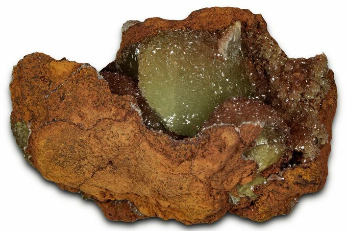 Fluorescent, Gemmy Adamite Crystals on Matrix - Mexico #356629